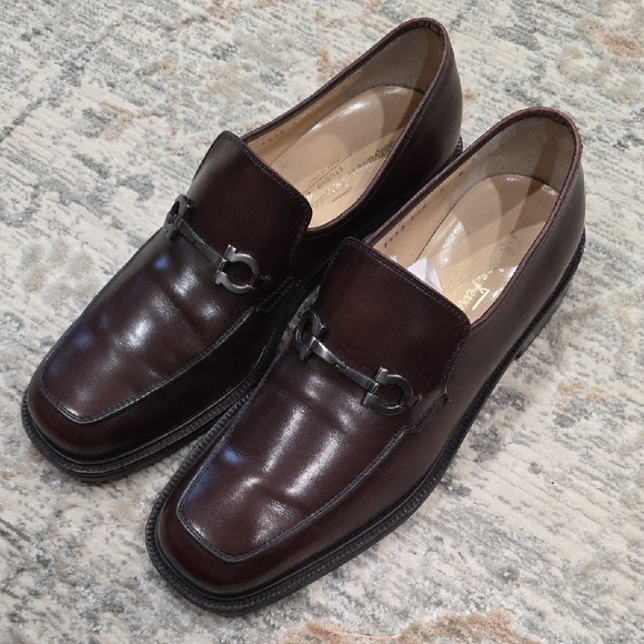 Salvatore Ferragamo Dark Brown Leather Loafers main image 9